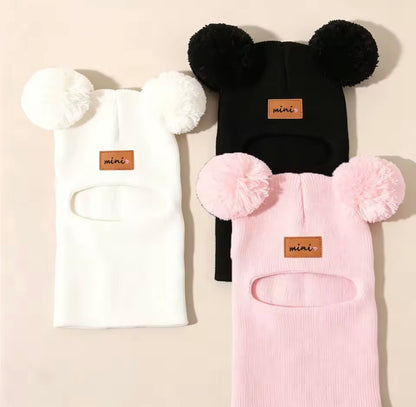 Cute Bear Pom Pom Baby Winter Hat
