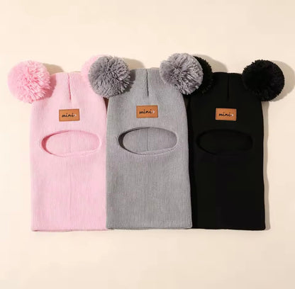 Cute Bear Pom Pom Baby Winter Hat