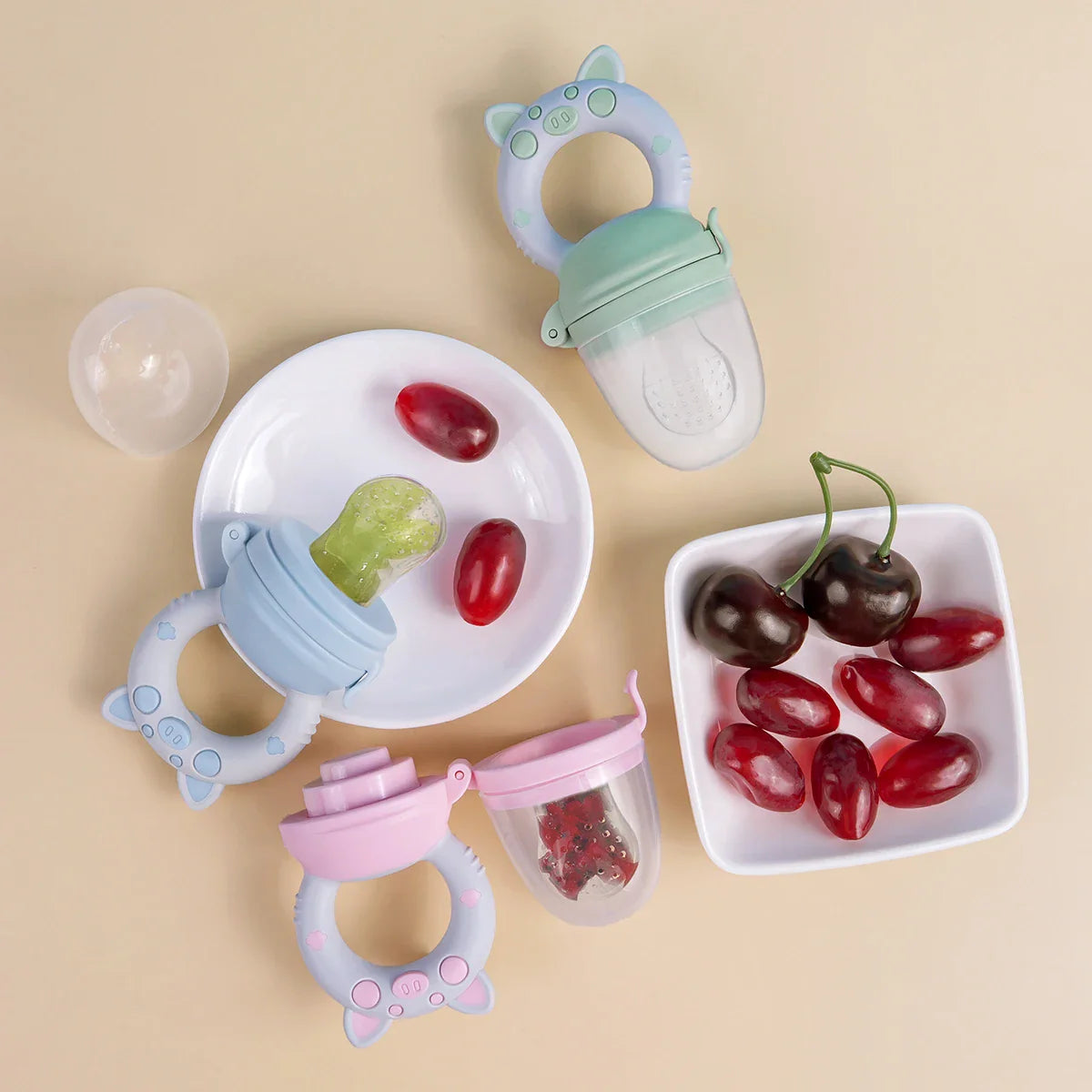 Silicone Baby Food Feeder And Teether Set